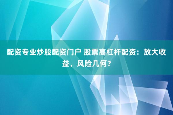 配资专业炒股配资门户 股票高杠杆配资：放大收益，风险几何？