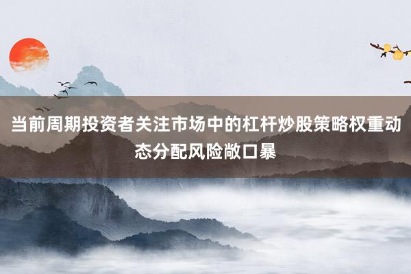 当前周期投资者关注市场中的杠杆炒股策略权重动态分配风险敞口暴